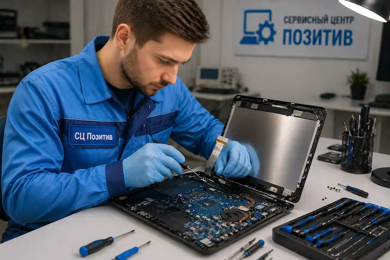 Ремонт шлейфа матрицы ноутбука в Петергофе