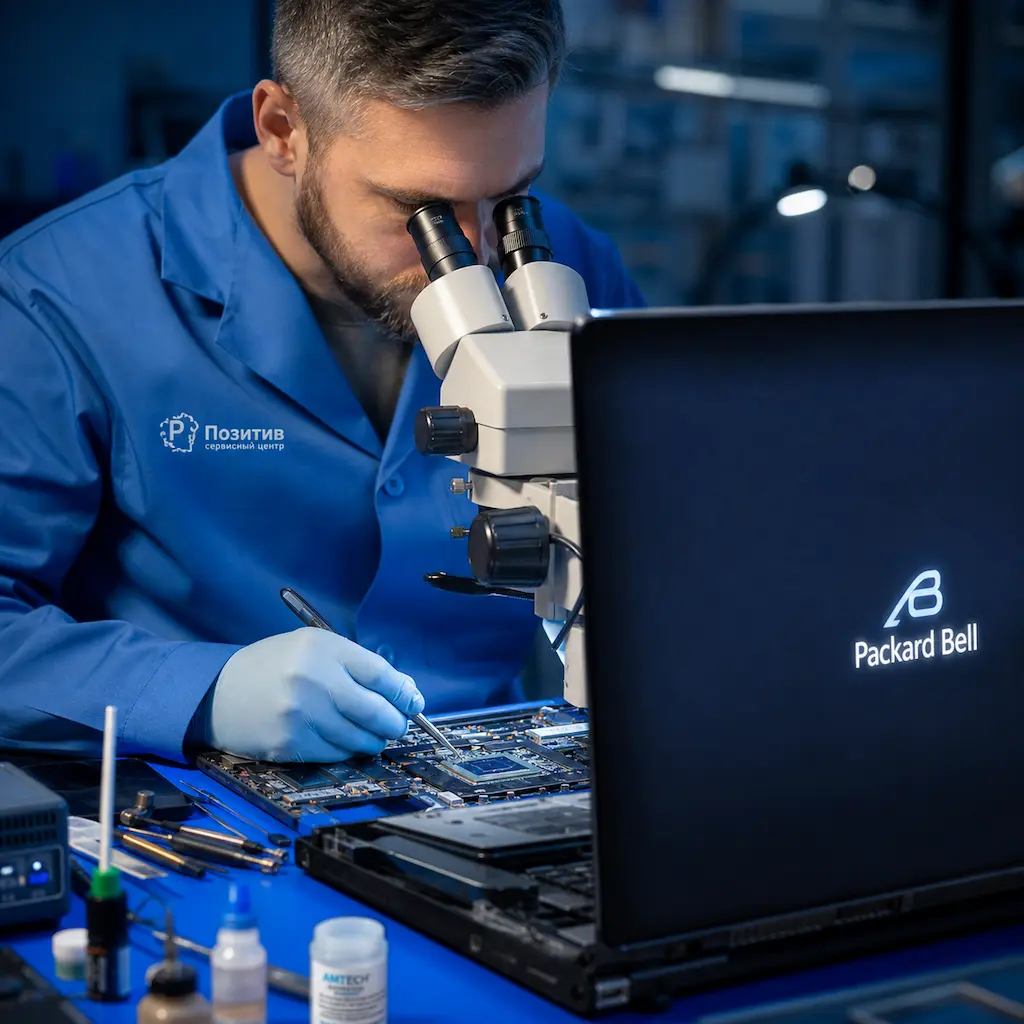 Замена видеокарты ноутбука Packard Bell в Петергофе
