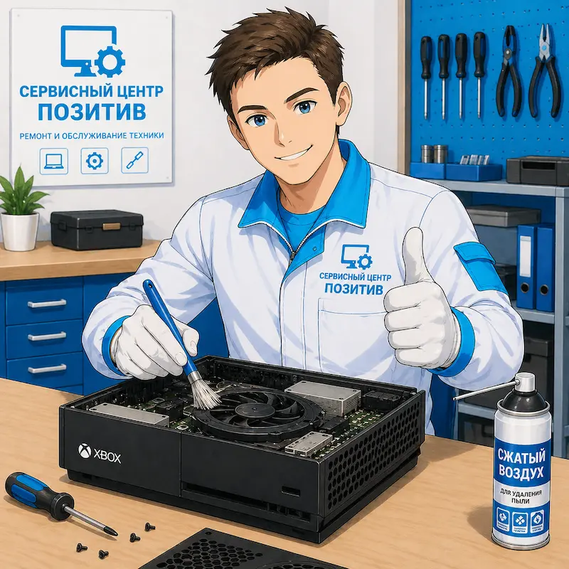 Чистка игровой приставки от пыли в Петергофе | Замена термопасты