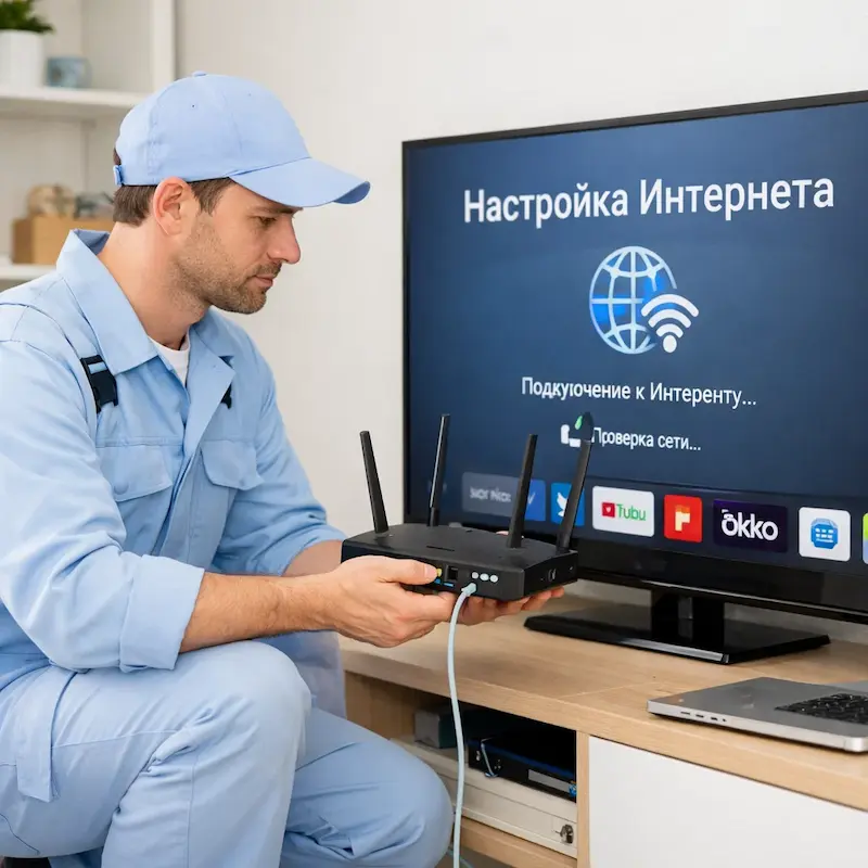 Настройка интернета на телевизоре в Петергофе