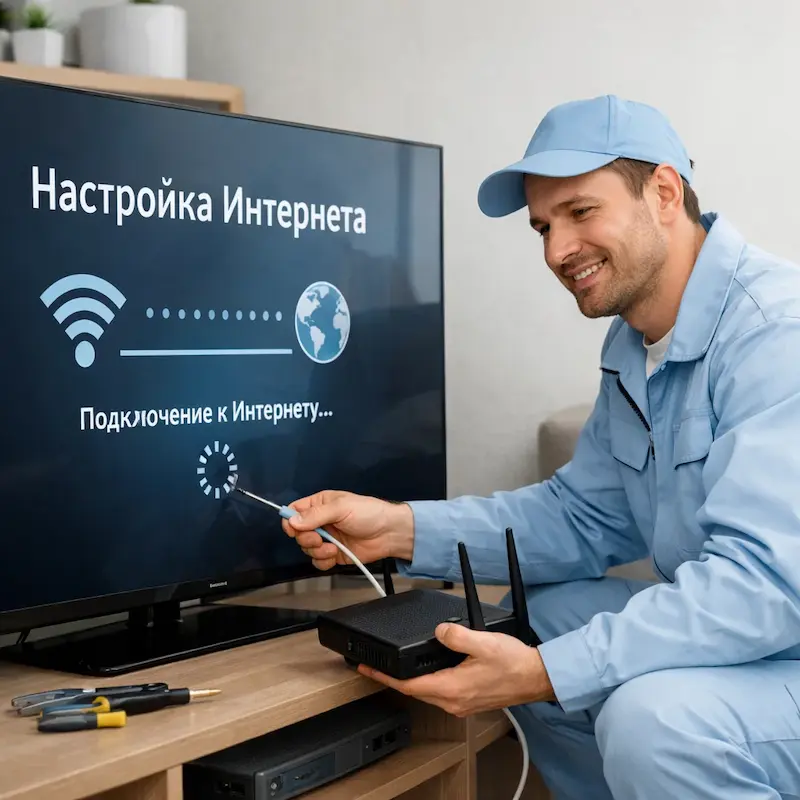 Настройка интернета на ТВ в Петергофе