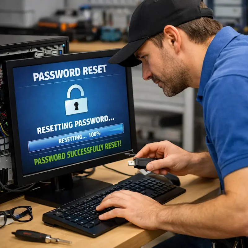 Сброс пароля от компьютера в Петергофе