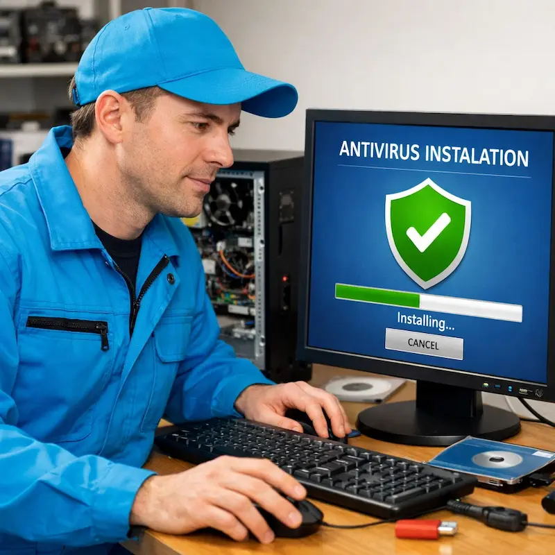 Установка антивируса на ноутбук в Петергофе