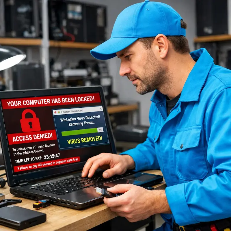 Поможем разблокировать компьютер и ноутбук в Петергофе